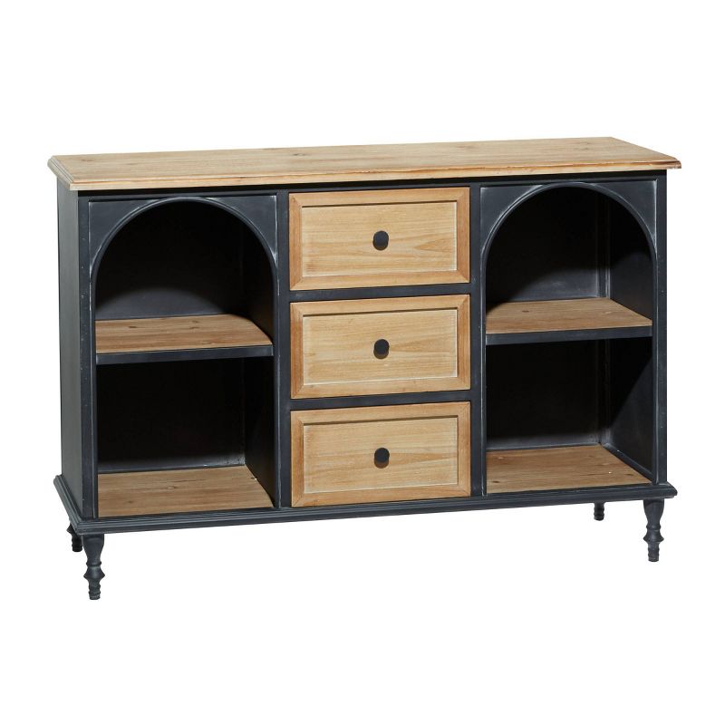 Farmhouse Wood and Metal Cabinet Black - Olivia &#38; May, 1 of 20