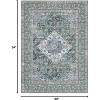 Floral Oriental Rug - Vintage washable carpet with stain-resistant non-slip backing - 2 of 4