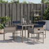 vidaXL Patio Chairs with Cushions 4 pcs Gray Poly Rattan - 4 of 4