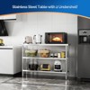 ROVSUN 48x14 Inches Stainless Steel Table with 2 Shelves, Heavy Duty Prep & Work Table for Kitchen, Restaurant, Home, Hotel, Garage - 3 of 4