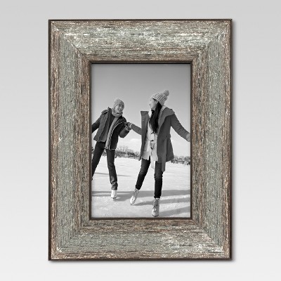 4" x 6" Aged Wood Frame Silver - Threshold™