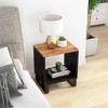 vidaXL - Industrial Style Coffee Table in Solid Acacia Wood, Metal Legs, Rectangular Shape, Brown Color, Spacious Storage - 2 of 4