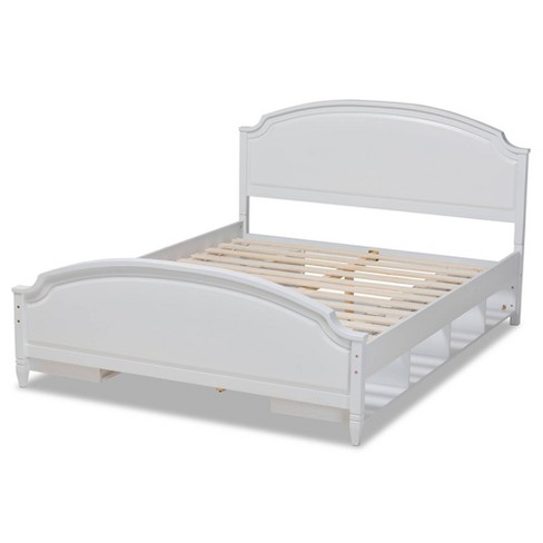 Full Elise Wood Storage Platform Bed White Baxton Studio Target