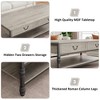 41 inch Coffee Table with 2 Drawers & Open Shelf, Vintage Farmhouse Rectangle Center Table with Storage for Living Room, Easy Assembly & Cleaning - 4 of 4