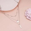 S925 Sterling Silver Triple Layer Long Chain Pendant Necklace for Women - 3 of 4