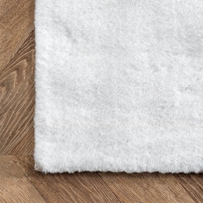 White Faux Fur Shag 4' x 6' Rectangular Area Rug