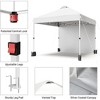 WhizMax 10x10 Pop Up Canopy Tent, Portable Instant Commercial Canopy with 1 Sidewall  and Sandbags, White - image 3 of 4