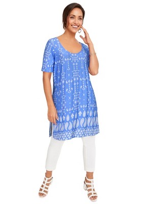 Jessica London Women's Plus Size Lace Tunic, 12 - French Blue : Target