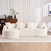 98.8" L-Shaped Chenille Sectional Sofa, 3-Seater Modular Couch with Curved Chaise, No Assembly for Living Room Apartment-3irtyhousy - 2 of 4