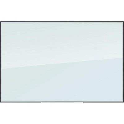 U Brands Glass Dry Erase Board 35x23 White Frosted Surface White Aluminum Frame 2824U00-01