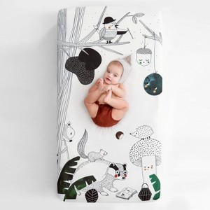 Rookie Humans Woodland Dreams 100% Cotton Fitted Crib Sheet - 1 of 4