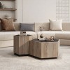 Industrial Style Coffee Table, Corner Table With Drawer, Side Table In Living Room-Cuddlewood - 3 of 4