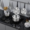 BRINJOY 6-Piece Stainless Steel Cookware Set with Glass Lids - Non-Toxic, Induction Compatible, Dishwasher Safe - 2 of 4