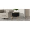 MAYEERTY Wooden Coffee Table, 2-Tier Round Central Cocktail Table with Shelves - 2 of 4