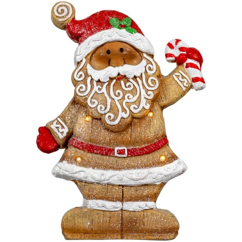 Northlight Led Lighted Gingerbread Santa With Candy Cane Christmas ...