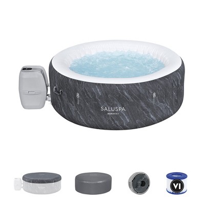 Bestway SaluSpa Fiji AirJet Large Round 2 to 4 Person Inflatable Hot Tub Portable Outdoor Spa with 120 AirJets