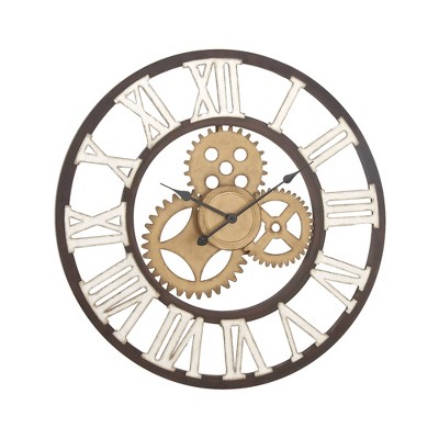 30" industrial Gear Iron Wall Clock - Olivia & May