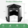 AMERLIFE Black Pentagonal Storage Shed, 6.3 FT Side with PVC Windows, Mesh & PE Storage Pockets, Top Hooks - 3 of 4