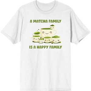 A Matcha Family Is A Happy Family Adult Crew Neck Short Sleeve Tee - 1 of 2