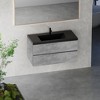 Whisen Minimalist Floating Wall-Mounted Bathroom Vanity with Integrated Quartz Sand Sink and  Storage Drawers - Grey - 3 of 4