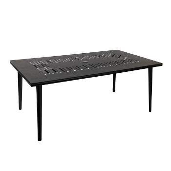 Darby Rectangular Aluminum Stamp Patio Dining Table - National Tree Company