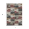 Orange Copper And Charcoal Geometric Washable Indoor Outdoor Area Rug - 3 of 4