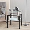 KWPZQEB End Tables with Tempered Glass, 2-Tier Nightstands with Storage Shelves, Industrial-End Table  for Office Bedroom Living Room Study - 2 of 4