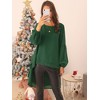 Seta T Women's Lantern Long Sleeve Round Neck High Low Irregular Hem Casual Blouse - 2 of 4