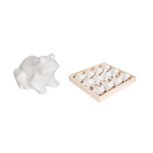 Transpac Mini Ceramic Frogs in Wood Box S/12 Home Decorations Spring - 1 of 1