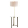 59" Charles Side Table and Floor Lamp (Includes LED Light Bulb) Brass - JONATHAN Y: Modern Design, UL Listed, Linen Shade - image 2 of 4