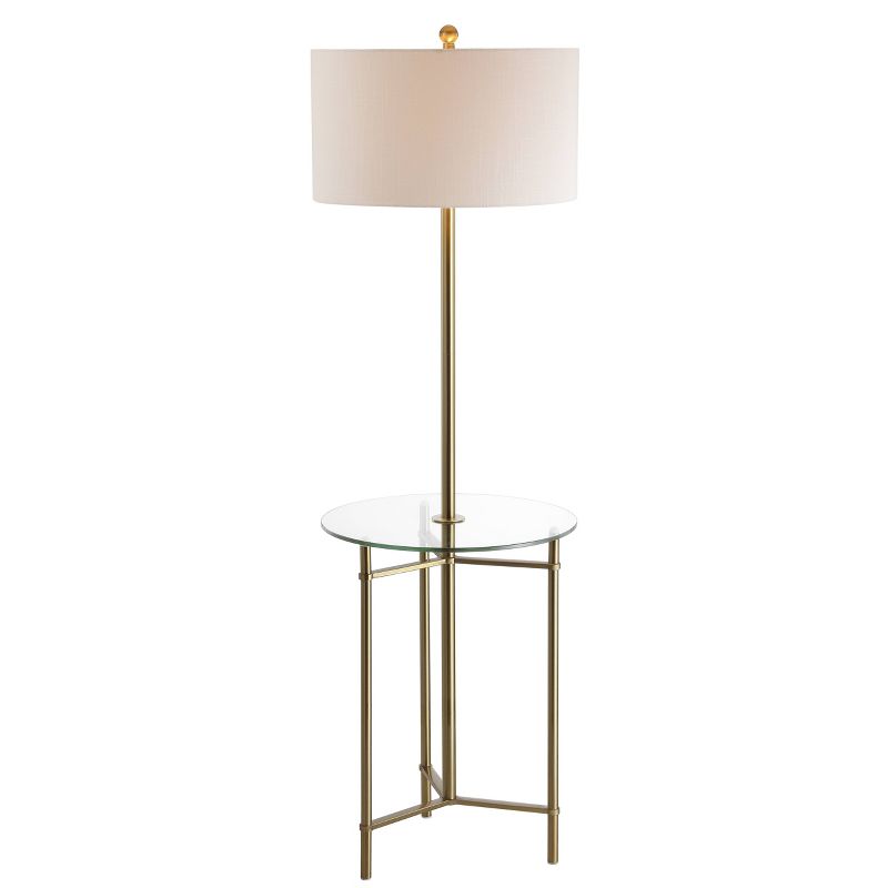 59&#34; Charles Side Table and Floor Lamp (Includes LED Light Bulb) Brass - JONATHAN Y, 1 of 8