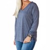Women's Solid V-neck Top - Shirley Stone - 4 of 4