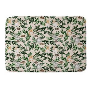 Deny Designs Marta Barragan Camarasa Rabbits in the Green Forest Memory Foam Bath Rug: Non-Slip, Microfiber, Machine Washable - 1 of 4
