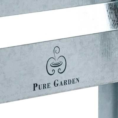 Silver Galvanized Iron Raised Garden Bed for Outdoor Plants