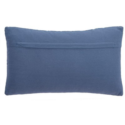 Royal Blue Rectangular Embroidered Decorative Pillow
