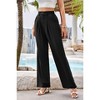 Women's Wide Leg Pants High Waist Work Business Office Trousers Casual Suit Pants Back Elastic with Pockets - 4 of 4
