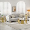 Dolonm Stainless Steel Round Glass End Table，Side Table - 3 of 4