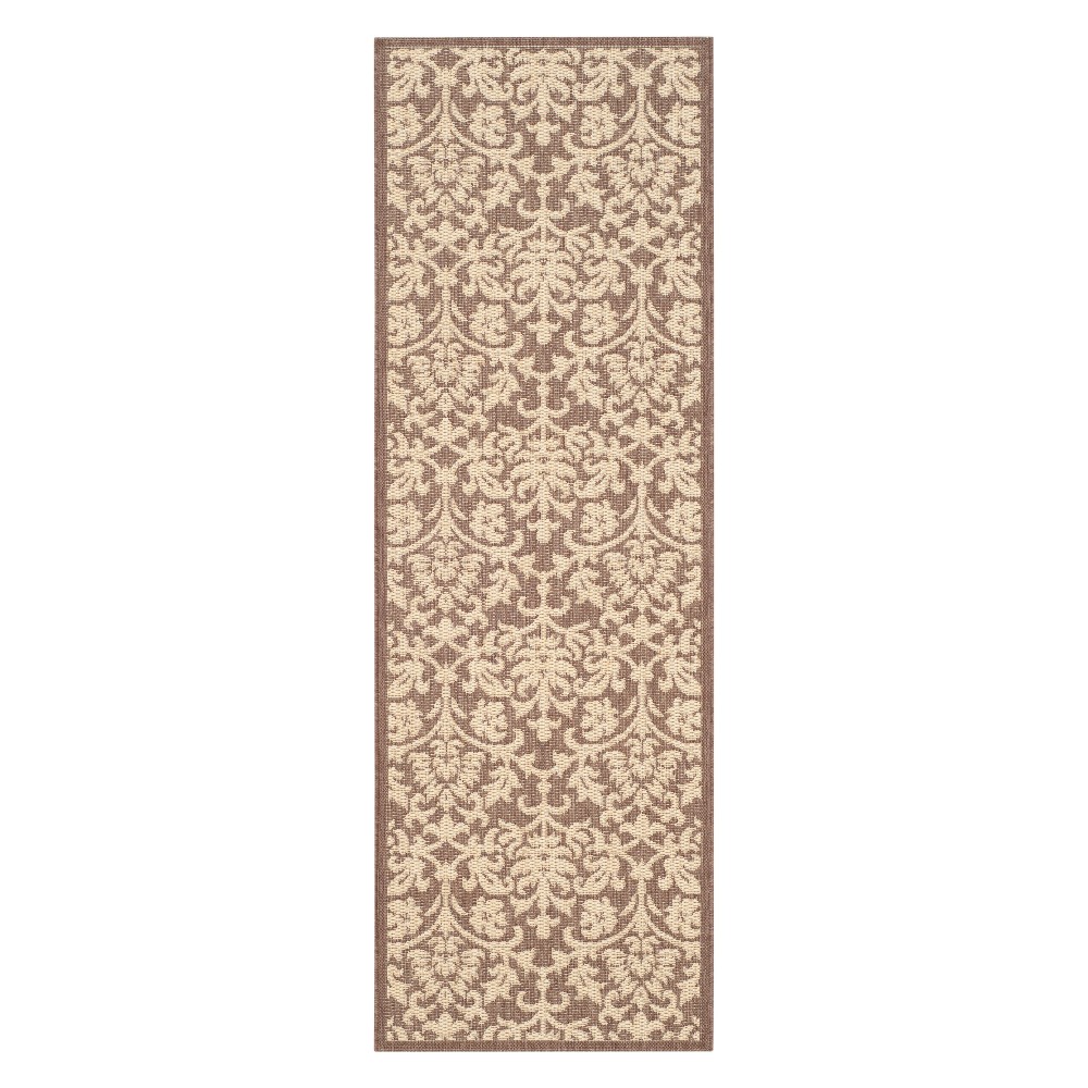 2'3inX6'7in Runner Opole Patio Rug Chocolate/Natural - Safavieh