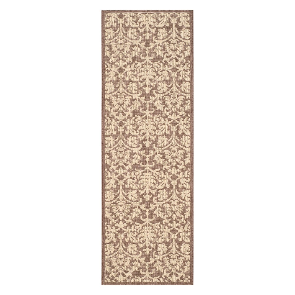 2'3inX6'7in Runner Opole Patio Rug Chocolate/Natural - Safavieh