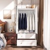 APRILSOUL  Shaker Style Classic Two-Door Wardrobe, Bedroom Armoire with Hanging Rod and Shelves - 2 of 4