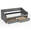 NicBex 81.5" Daybed with Trundle Upholstered Twin Daybed with Waved Shaped Arms Daybed with Storage for Living Room - 4 of 4