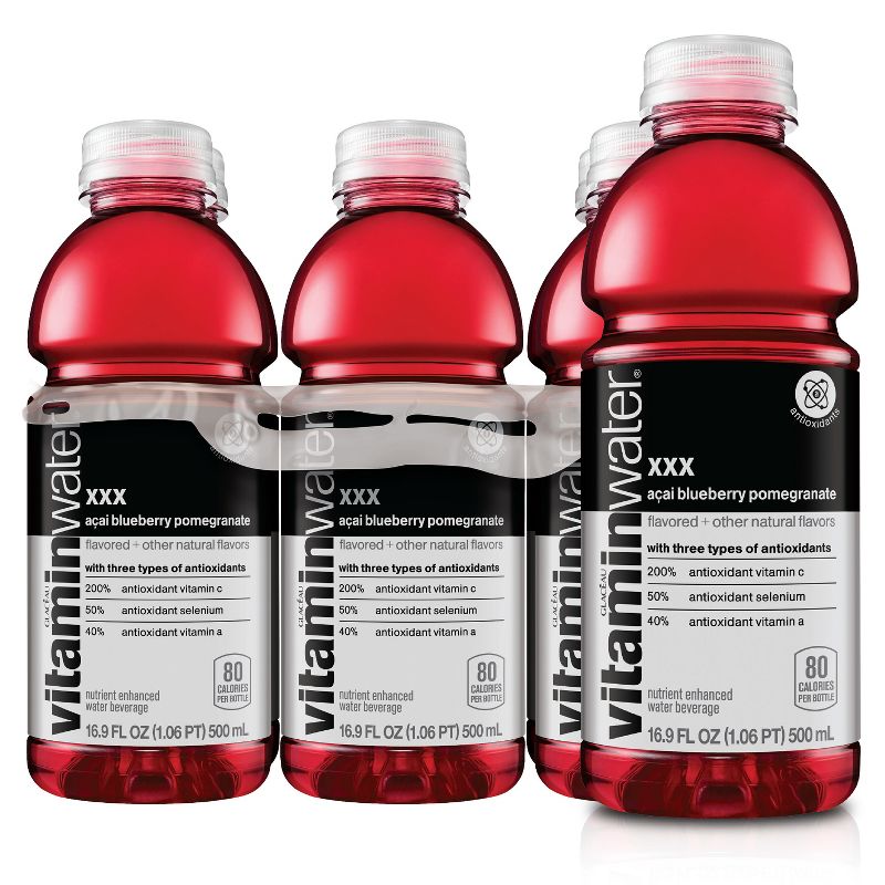 vitaminwater xxx a&#231;ai- blueberry-pomegranate - 6pk/16.9 fl oz Bottles, 1 of 11