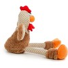 goDog Checkers Skinny Rooster Squeaky Plush Dog Toy, Chew Guard Technology, Brown, Small - 2 of 4