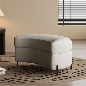 Hrinhom 33.9"W Upholstered Storage Ottoman,Dressing Shoe Bench - 1 of 4