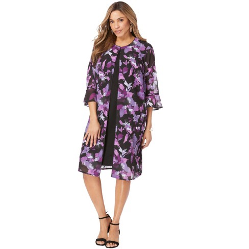 Jessica London Women's Plus Size 2-piece Duster Jacket Dress - 18