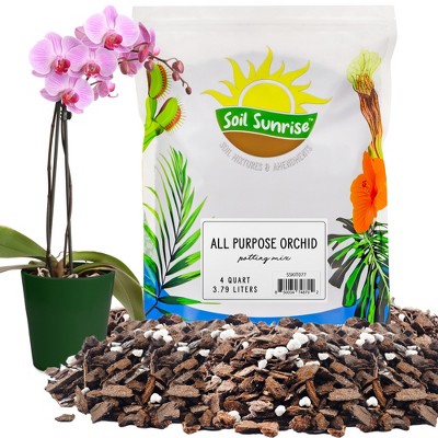 Soil Sunrise All Purpose Orchid Potting Mix, Bark / Perlite Blend for Moisture Balance