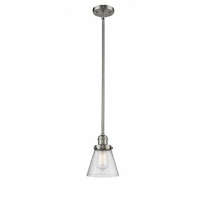 Cone - 1 Light Stem Hung Mini Pendant In Industrial Style-8 Inches Tall and 6 Inches Wide - 1 of 1