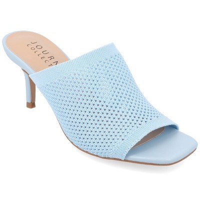 Journee Collection Womens Leighton Soft Knit Slip On Open Toe Pumps