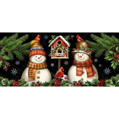 Briarwood Lane Winter Snowman Pair Mini Mat 22x10 Indoor Outdoor For Winter Doormat