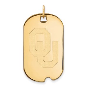 Black Bow Jewelry 14k Yellow Gold Plated Sterling Silver Oklahoma Sooners NCAA Large Pendant - 1 of 3